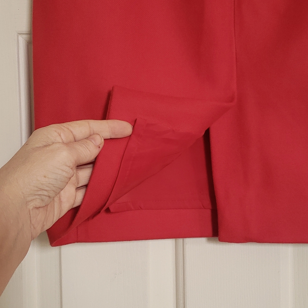 Vintage J.Crew No. 2 Wool Pencil Skirt in Tomato Red - Picture 7 of 14